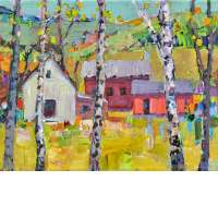 Vermont Farm with Birches